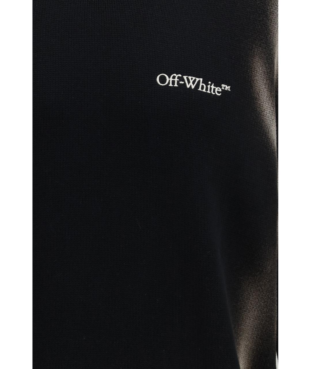 OFF-WHITE Черный хлопковый джемпер / свитер, фото 3
