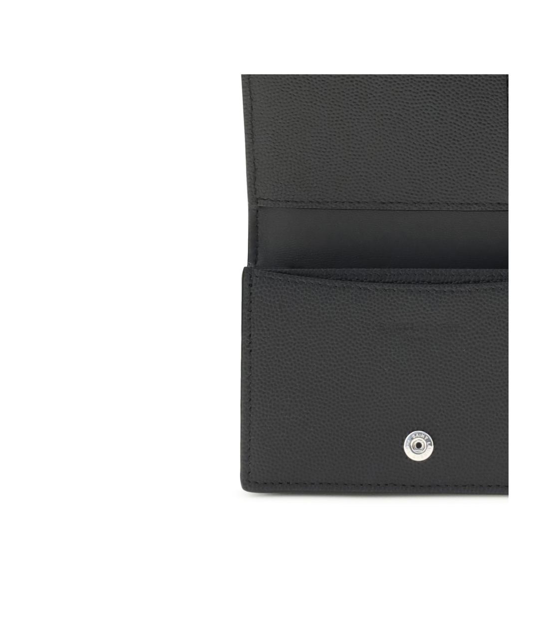 SAINT LAURENT Черный кожаный кардхолдер, фото 3