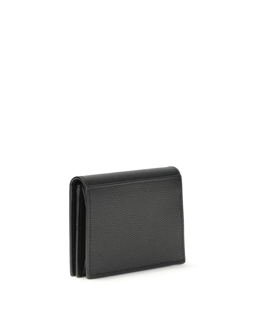 SAINT LAURENT Черный кожаный кардхолдер, фото 2