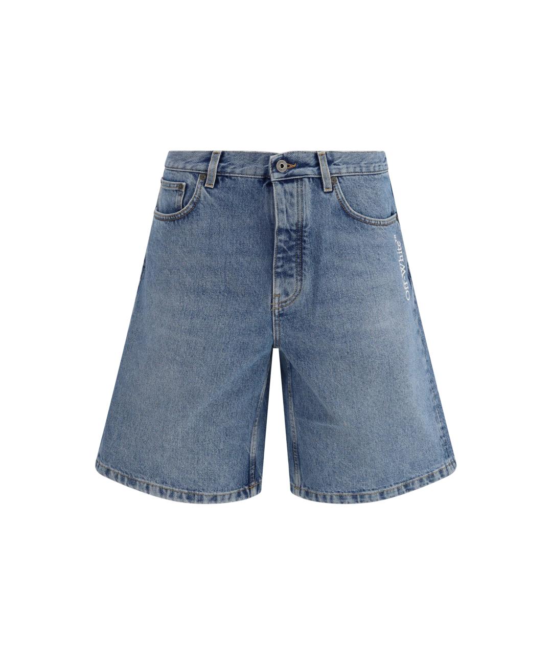 OFF-WHITE Синие хлопковые шорты, фото 1