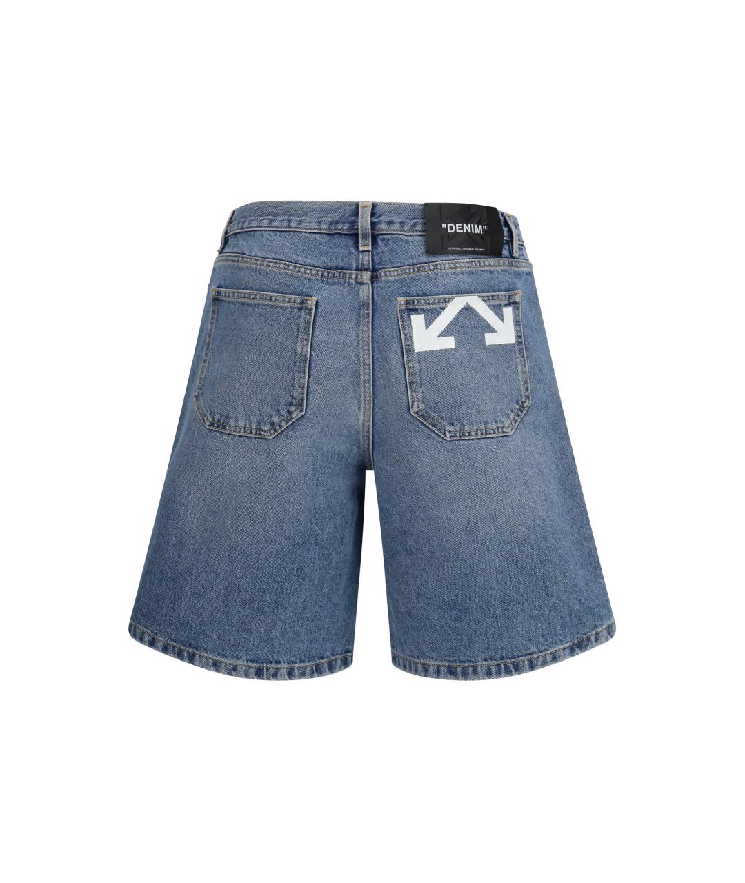 OFF-WHITE Синие хлопковые шорты, фото 2