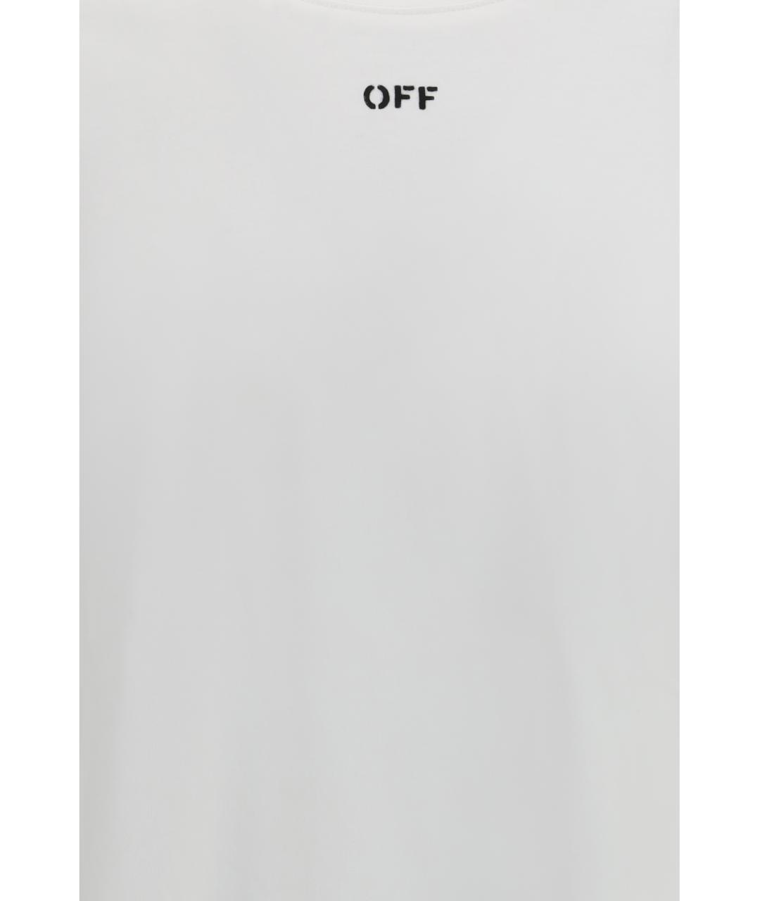OFF-WHITE Белая хлопковая футболка, фото 3