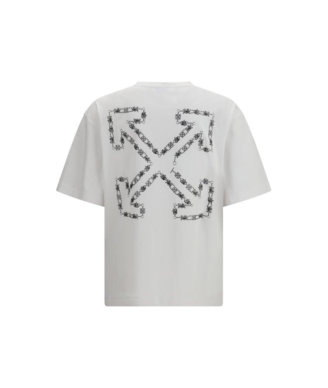 OFF-WHITE Белая хлопковая футболка, фото 2