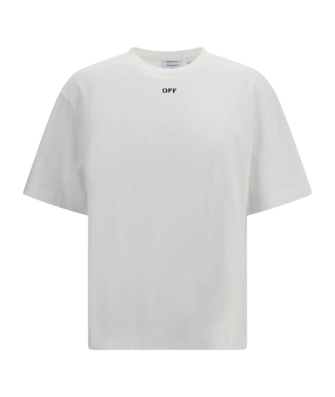 OFF-WHITE Белая хлопковая футболка, фото 1