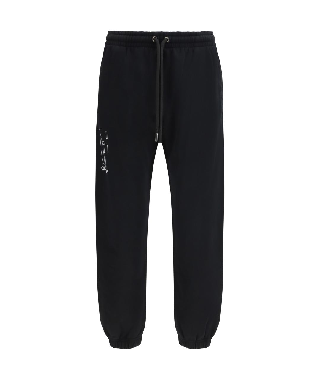 OFF-WHITE Черные хлопковые повседневные брюки, фото 1