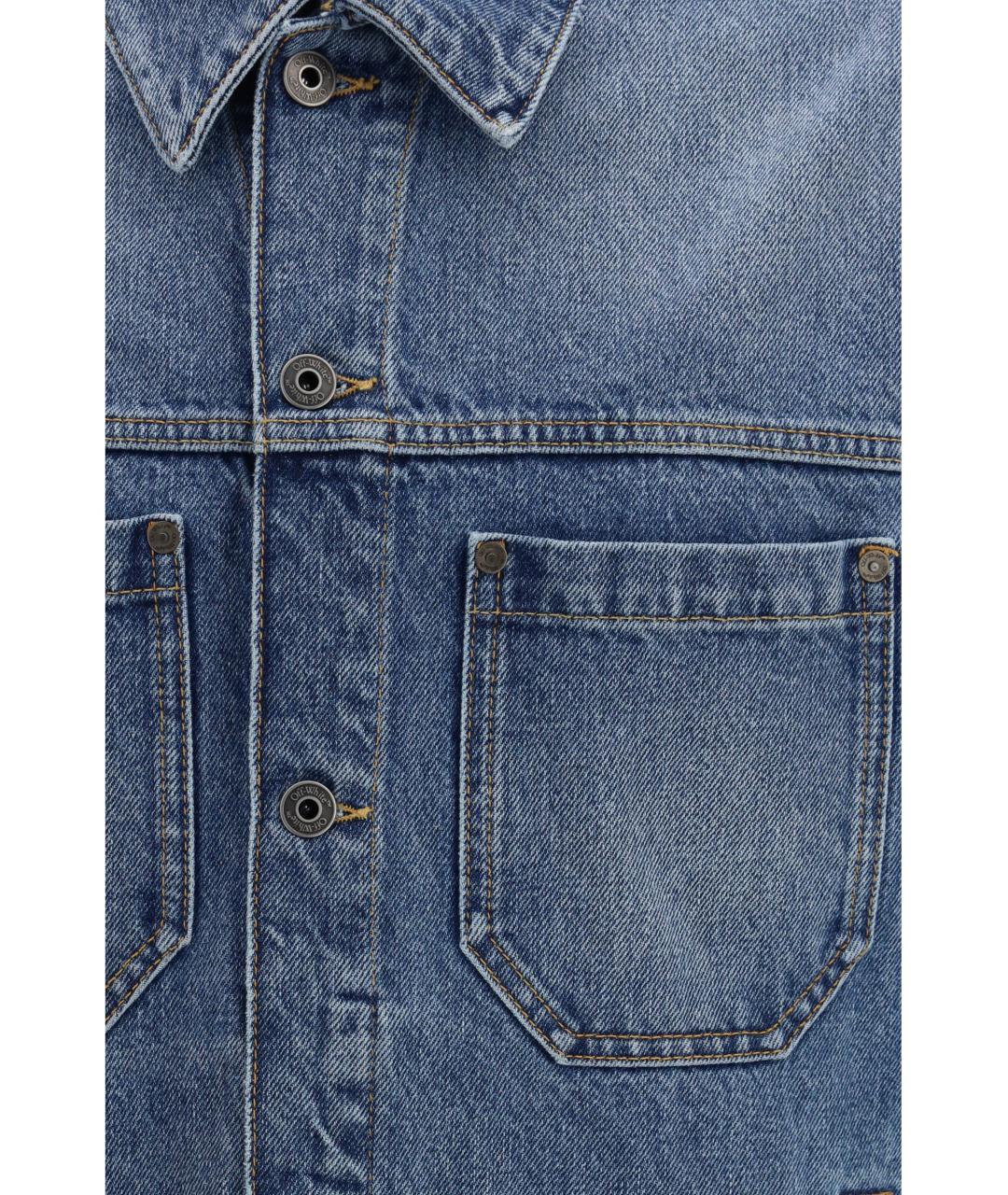 OFF-WHITE Синяя хлопковая куртка, фото 3