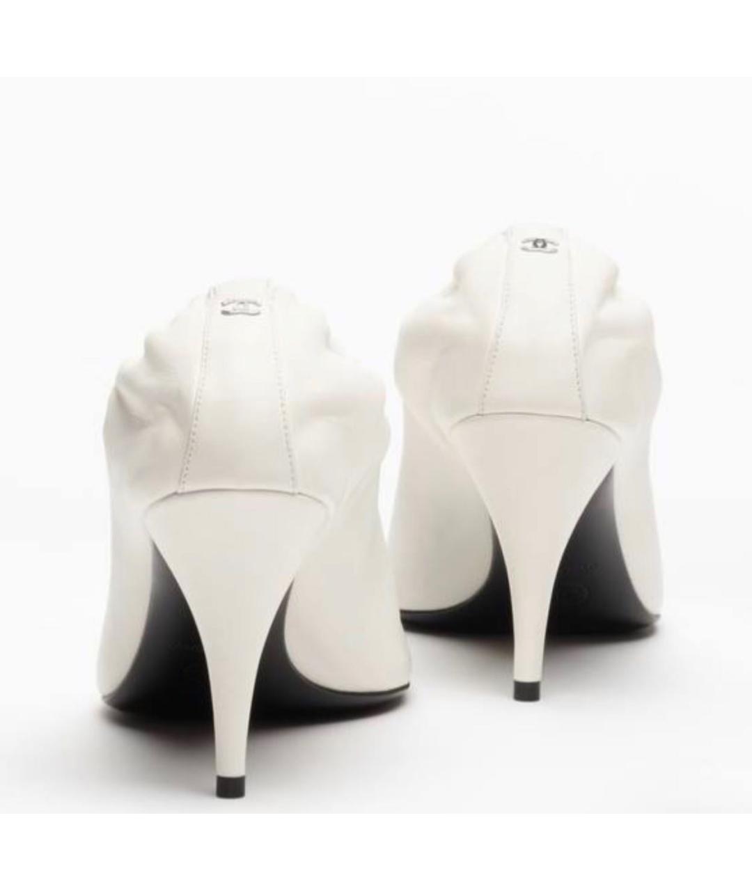 CHANEL Белые кожаные туфли, фото 3