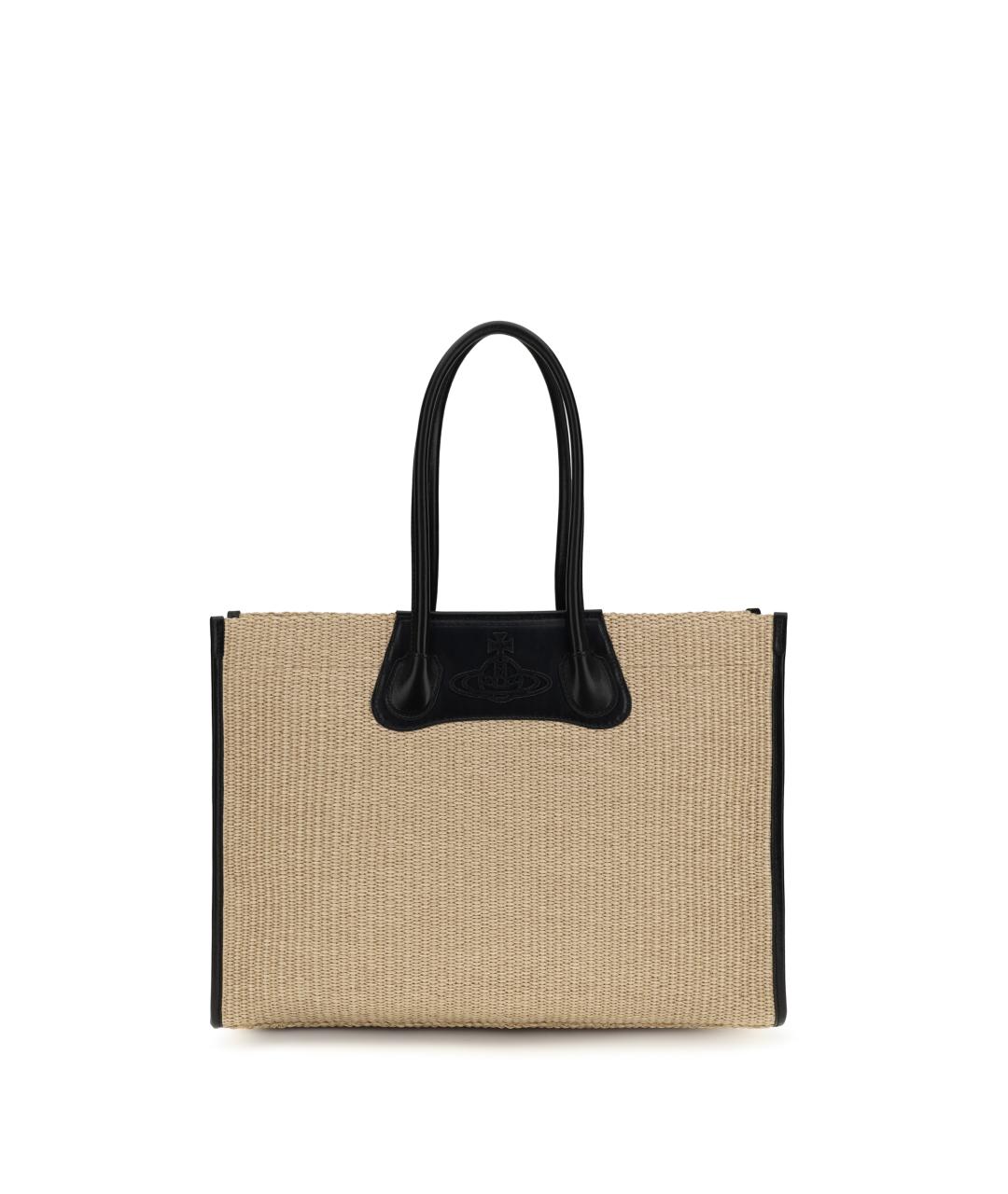 VIVIENNE WESTWOOD Бежевая пелетеная сумка тоут, фото 1