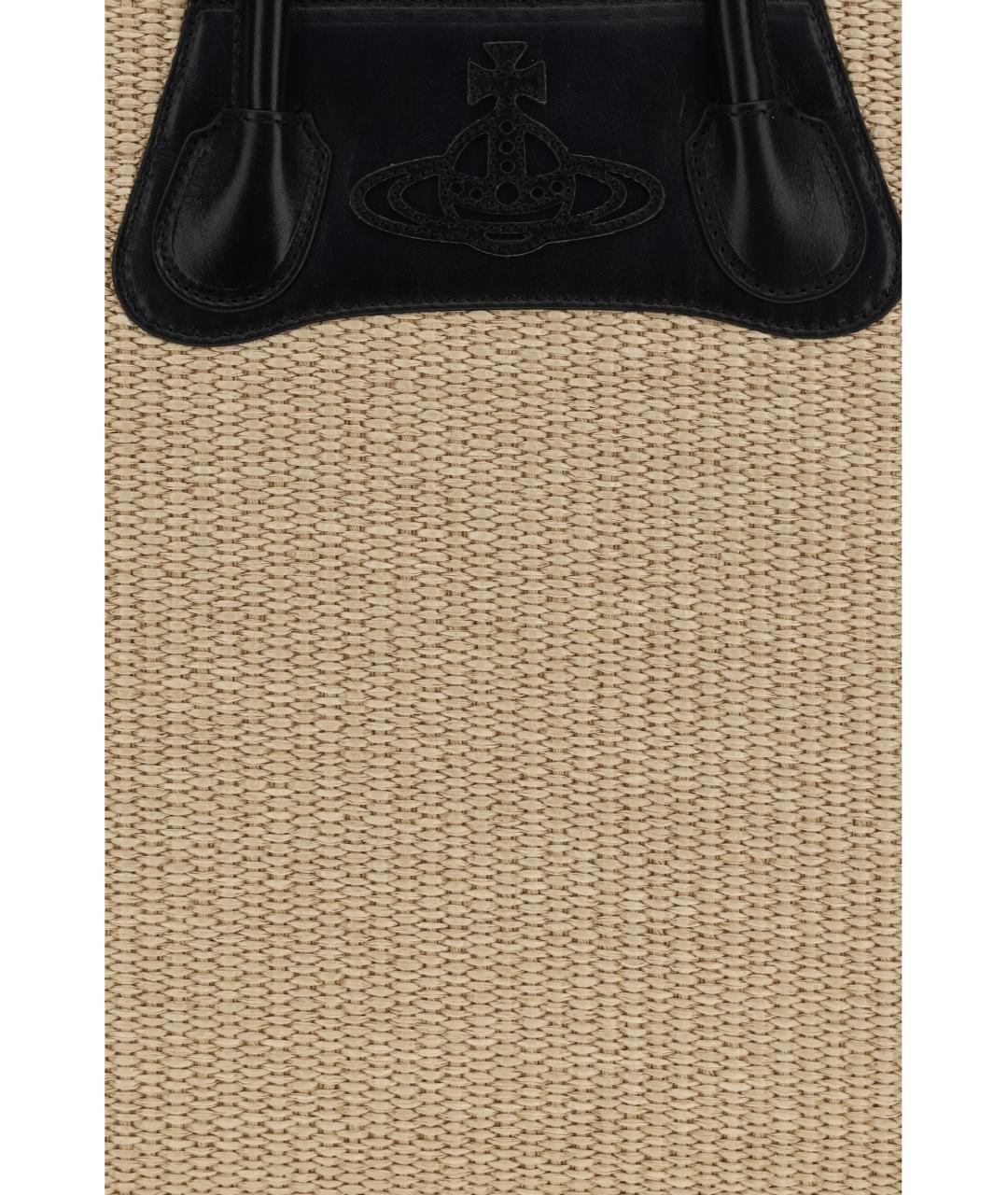 VIVIENNE WESTWOOD Бежевая пелетеная сумка тоут, фото 4