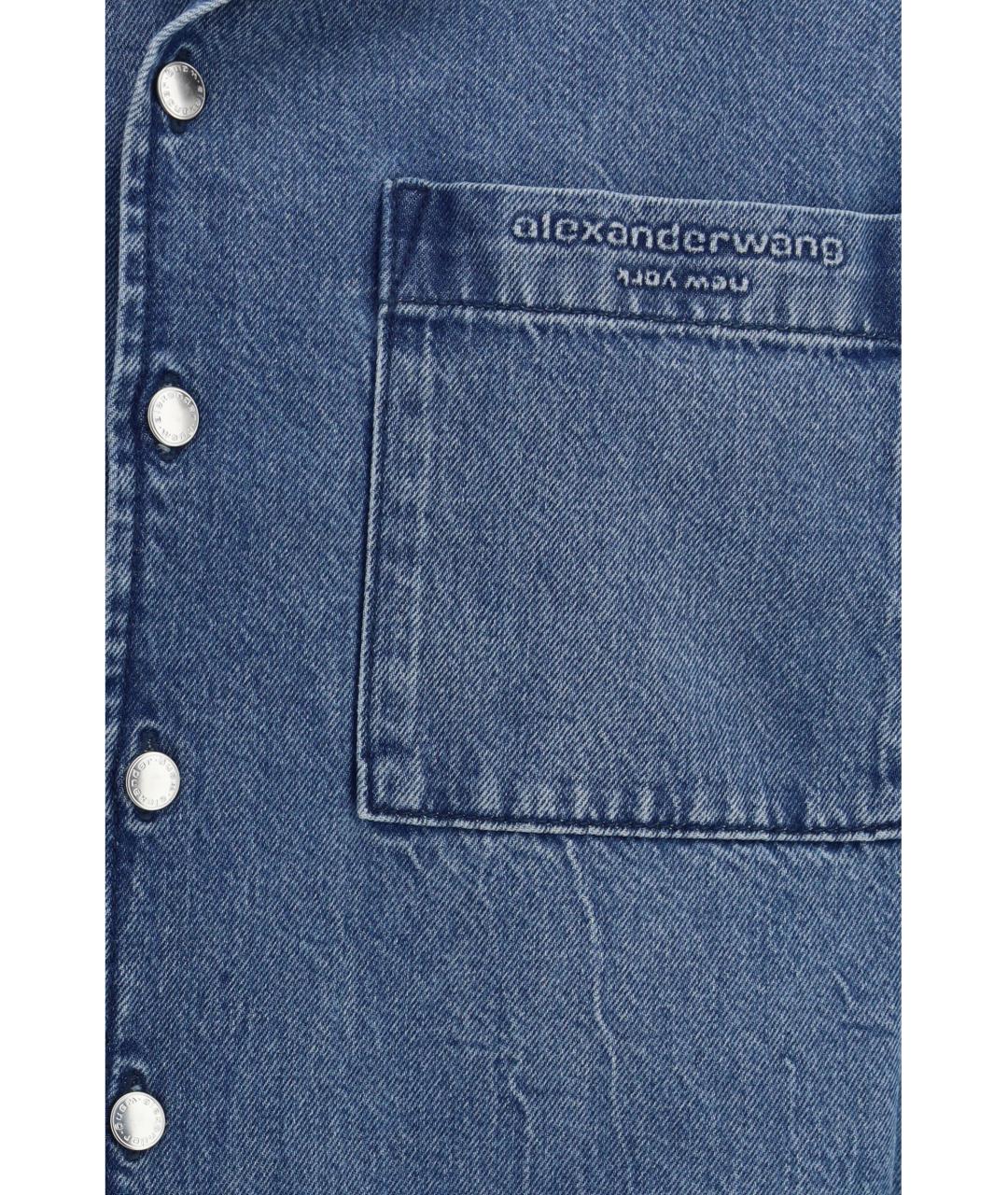 ALEXANDER WANG Синяя хлопковая рубашка, фото 3