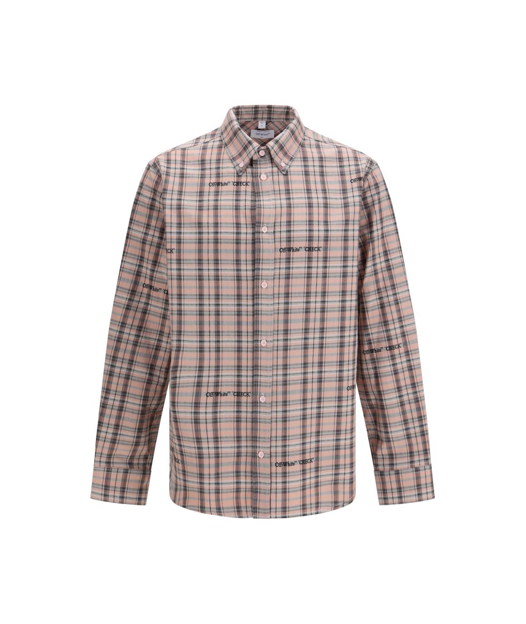 OFF-WHITE Розовая хлопковая классическая рубашка, фото 1