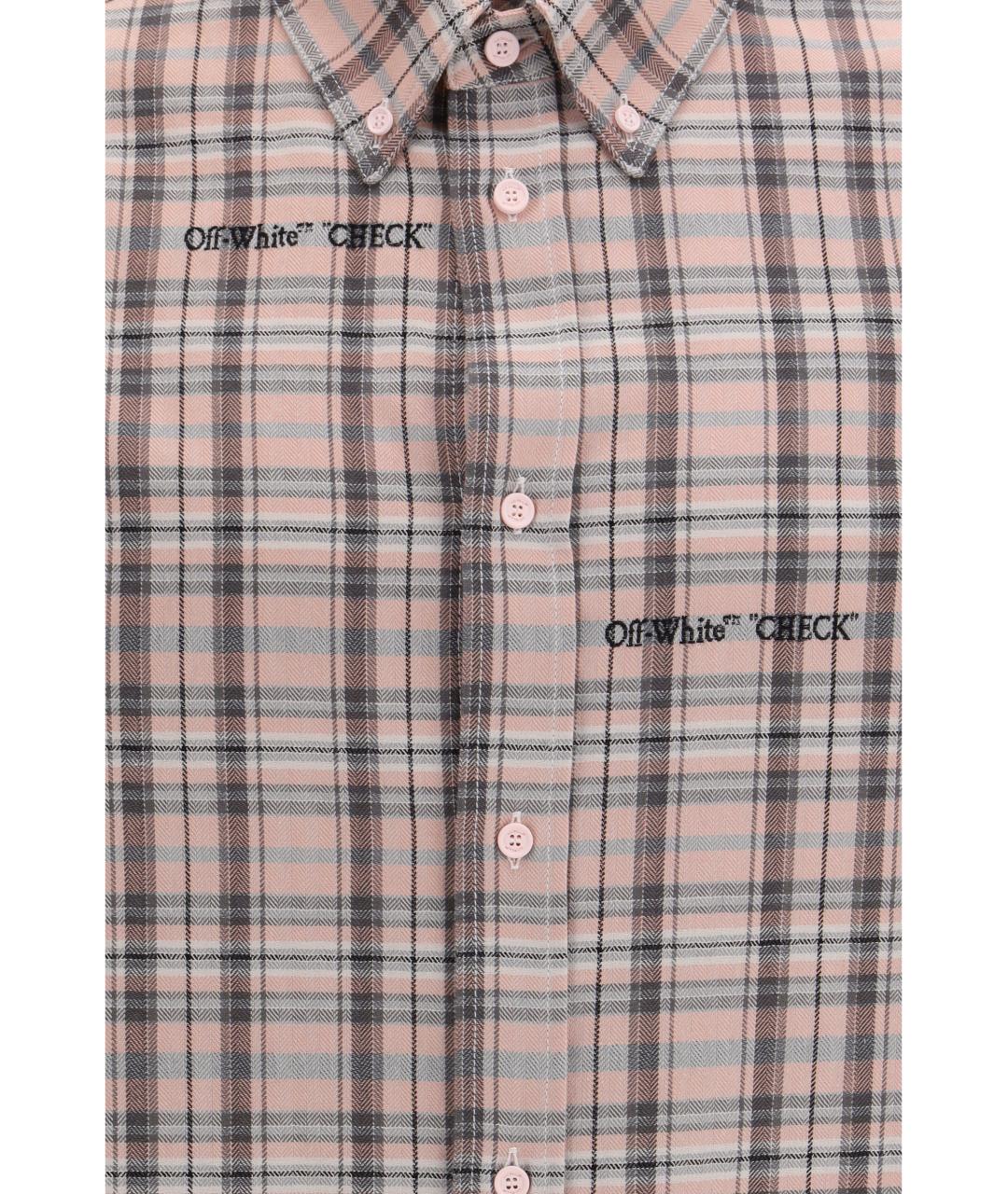 OFF-WHITE Розовая хлопковая классическая рубашка, фото 3