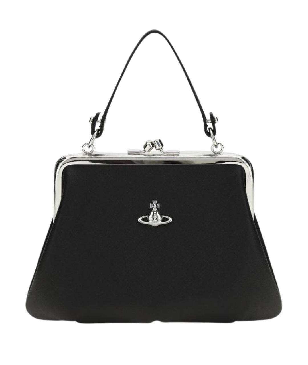 VIVIENNE WESTWOOD Черная тканевая сумка с короткими ручками, фото 1