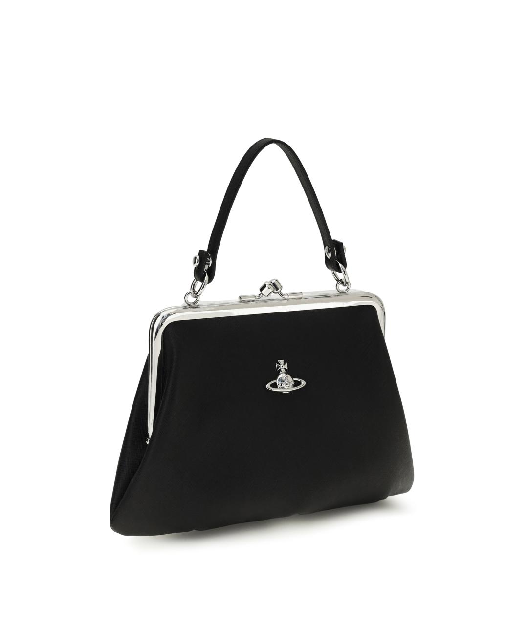VIVIENNE WESTWOOD Черная тканевая сумка с короткими ручками, фото 2