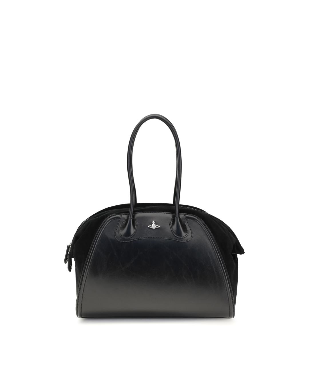 VIVIENNE WESTWOOD Черная кожаная сумка через плечо, фото 1