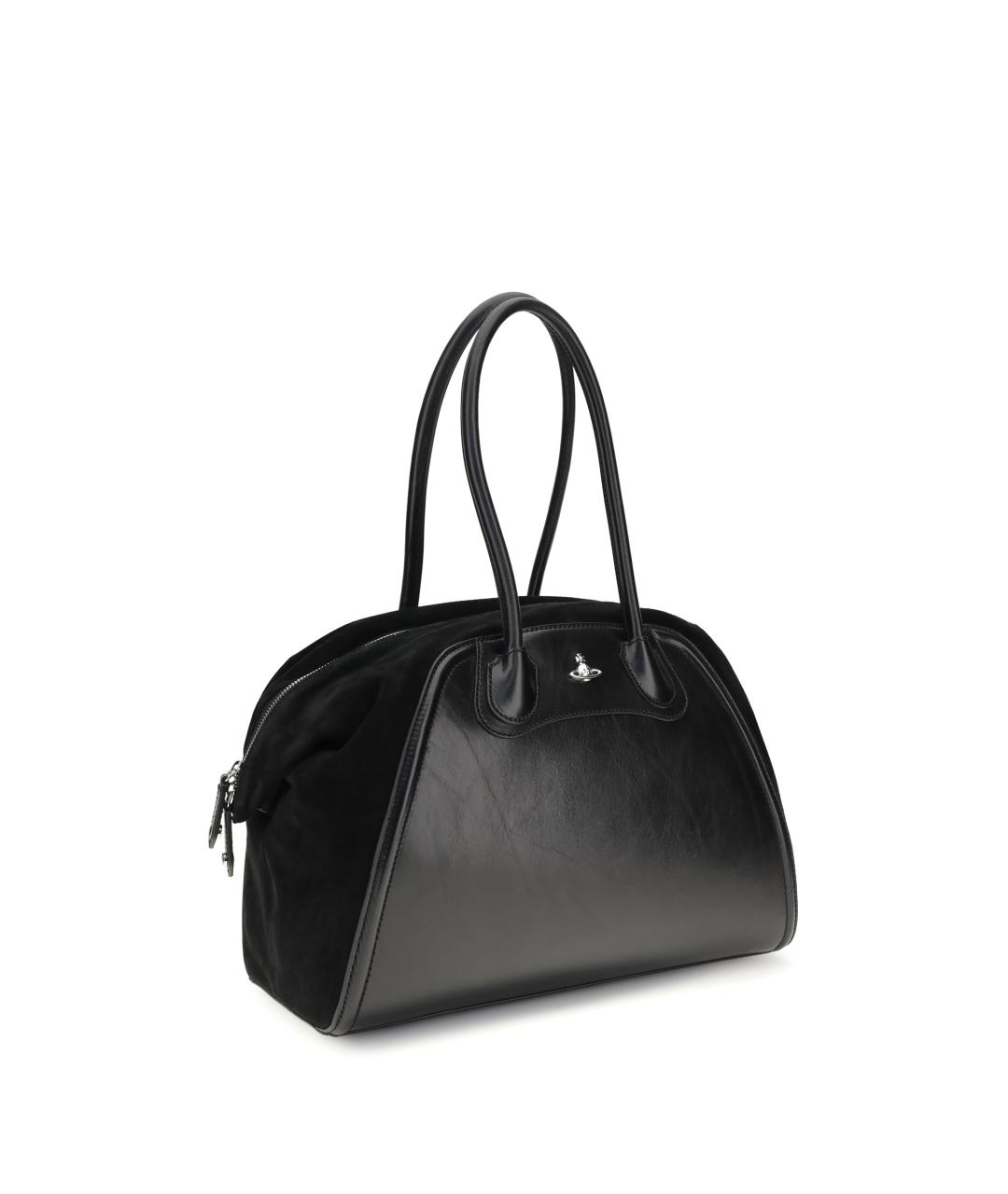 VIVIENNE WESTWOOD Черная кожаная сумка через плечо, фото 2