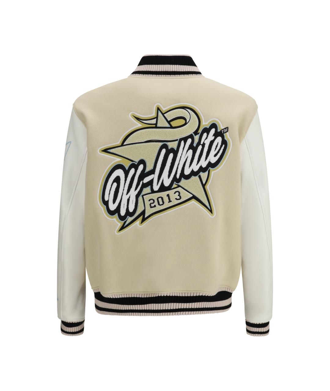 OFF-WHITE Бежевая шерстяная куртка, фото 2