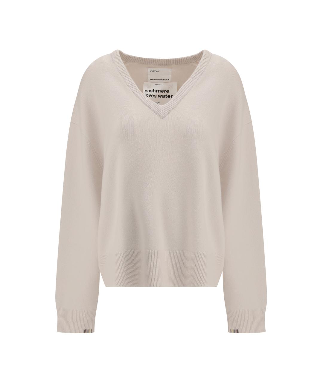 EXTREME CASHMERE Белый кашемировый джемпер / свитер, фото 1