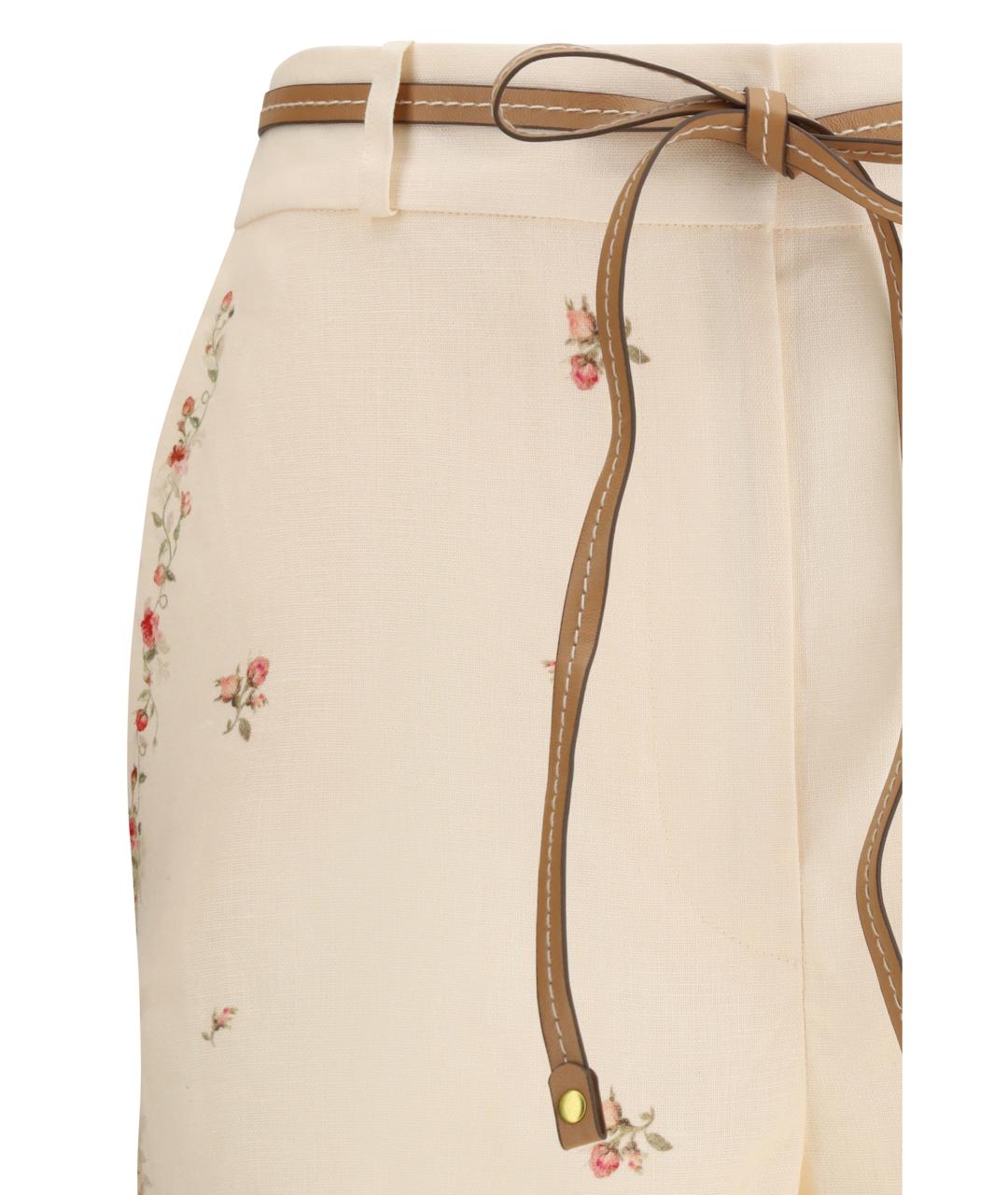 ZIMMERMANN Розовые хлопковые прямые брюки, фото 3