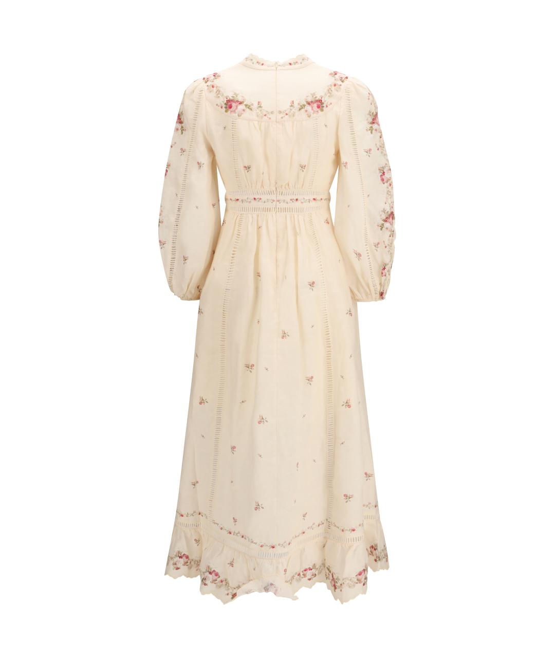 ZIMMERMANN Розовое льняное повседневное платье, фото 2
