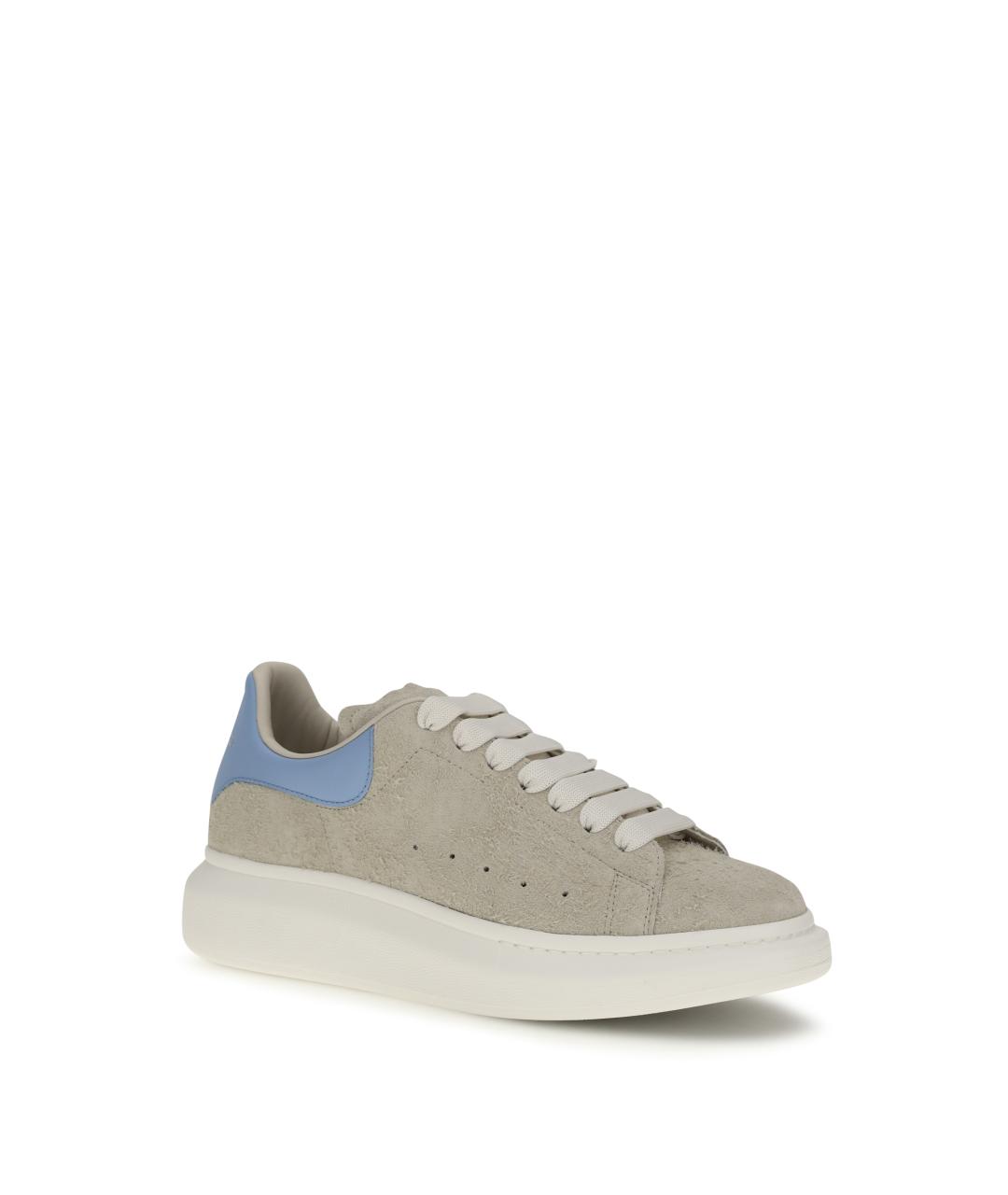 ALEXANDER MCQUEEN Серые замшевые низкие кроссовки / кеды, фото 2