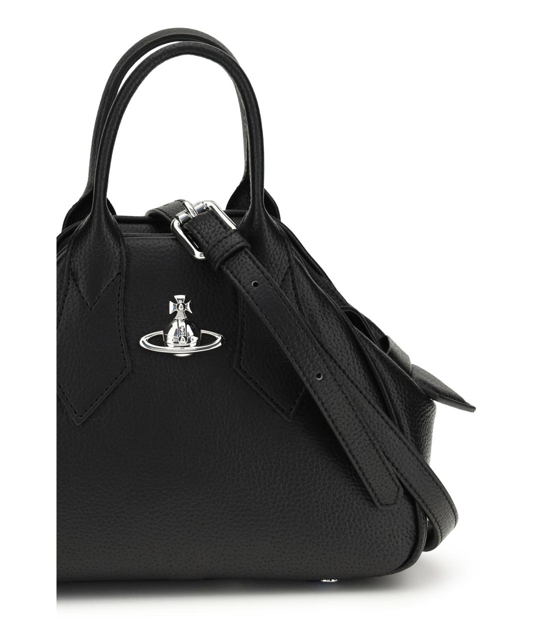 VIVIENNE WESTWOOD Черная кожаная сумка тоут, фото 4