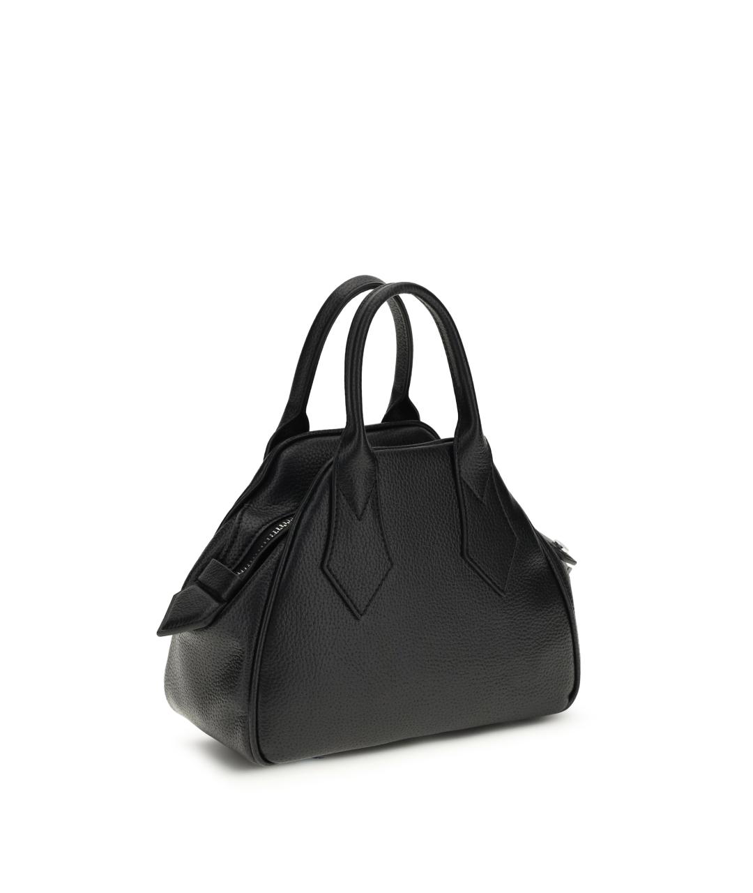 VIVIENNE WESTWOOD Черная кожаная сумка тоут, фото 3