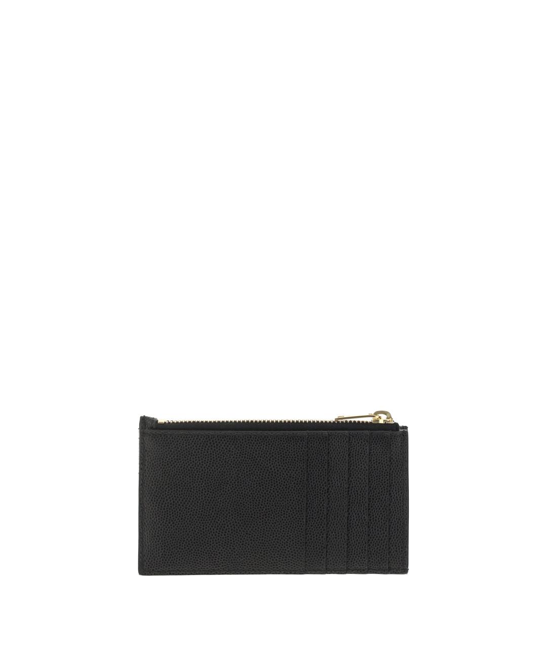 SAINT LAURENT Черный кожаный кардхолдер, фото 2