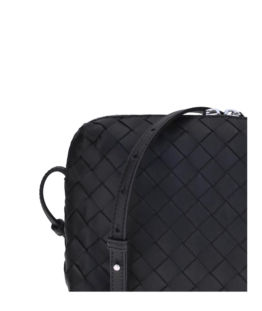 BOTTEGA VENETA Черная кожаная сумка через плечо, фото 4