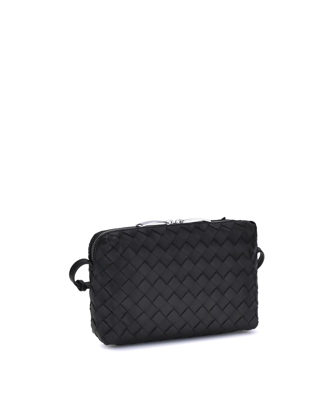 BOTTEGA VENETA Черная кожаная сумка через плечо, фото 2