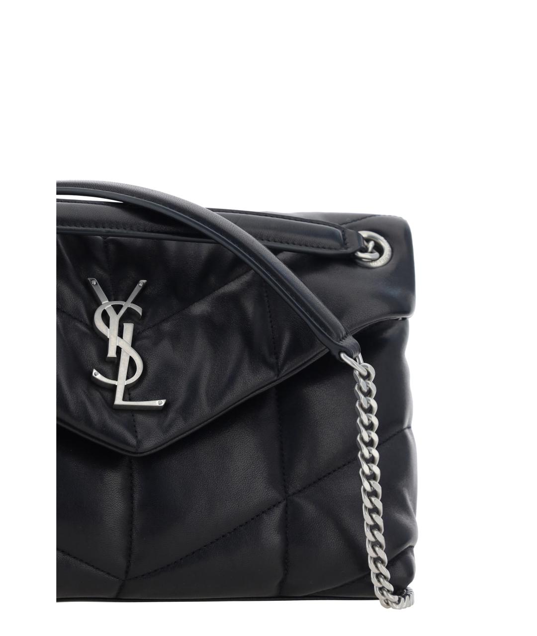 SAINT LAURENT Черная кожаная сумка через плечо, фото 4