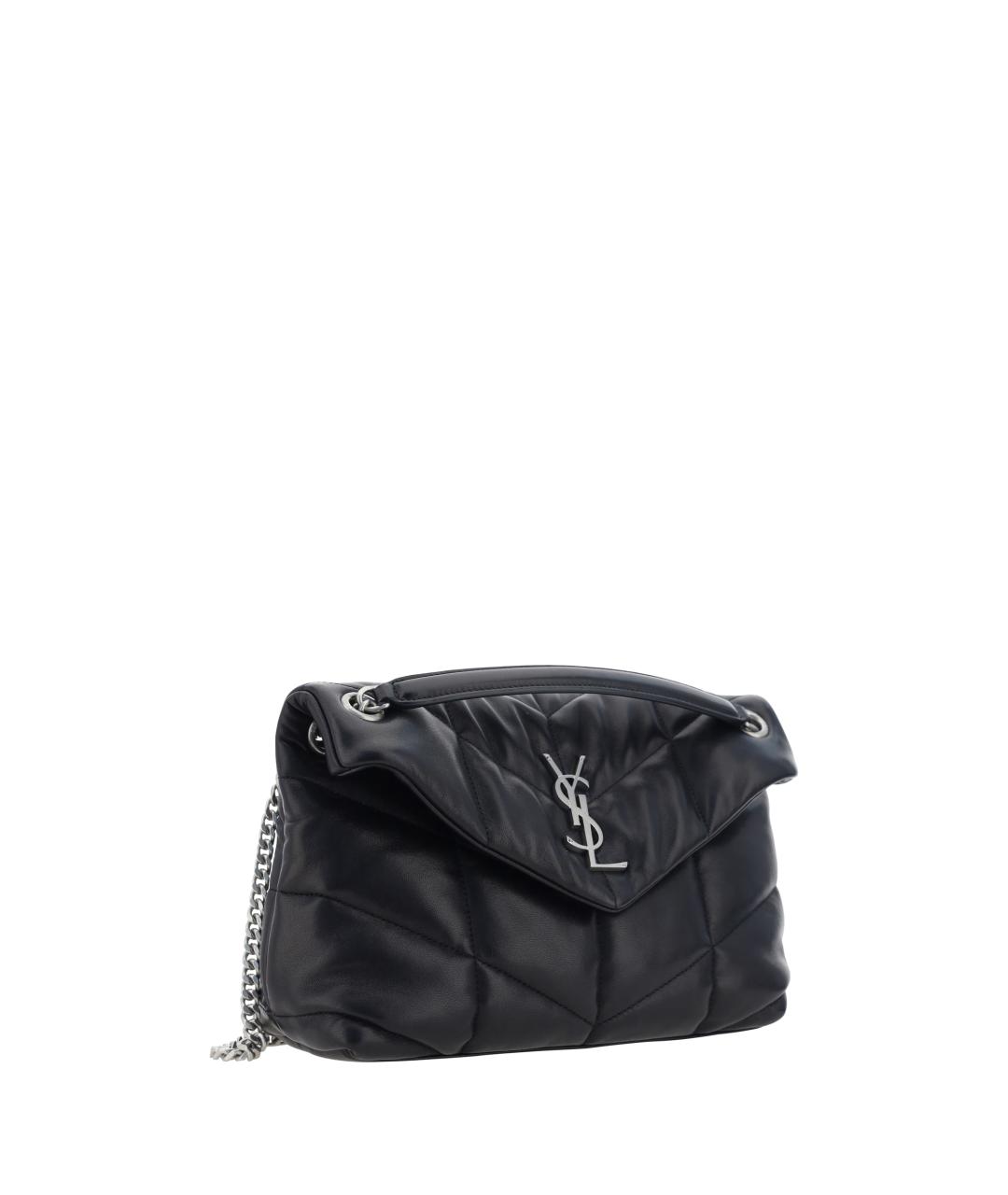 SAINT LAURENT Черная кожаная сумка через плечо, фото 2
