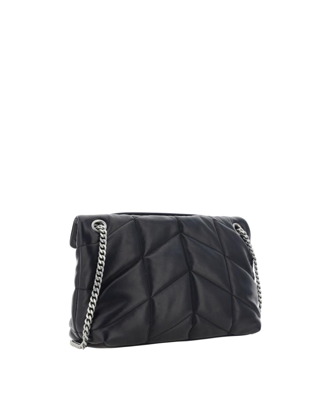 SAINT LAURENT Черная кожаная сумка через плечо, фото 3