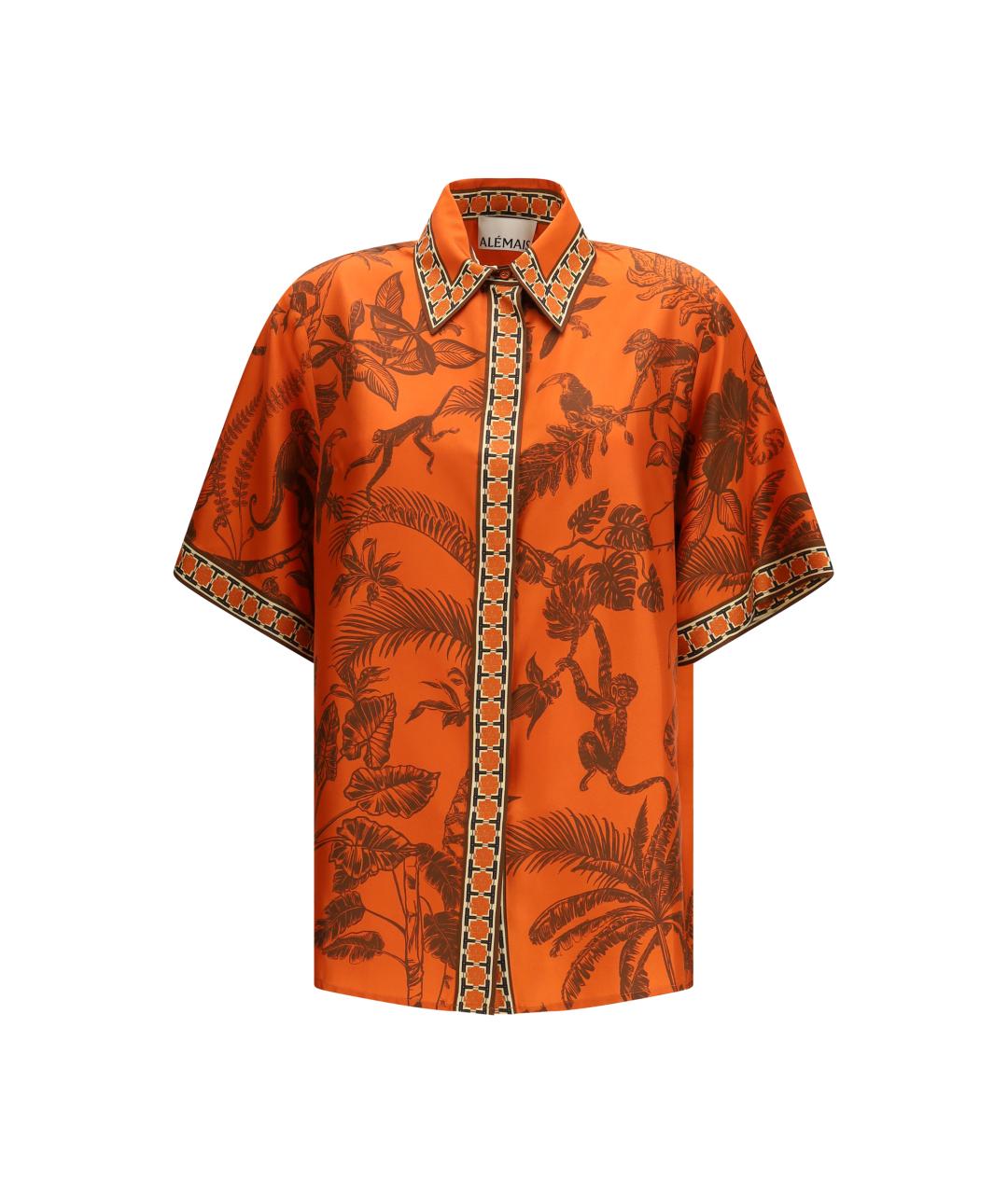 Alemais Оранжевая шелковая рубашка, фото 1