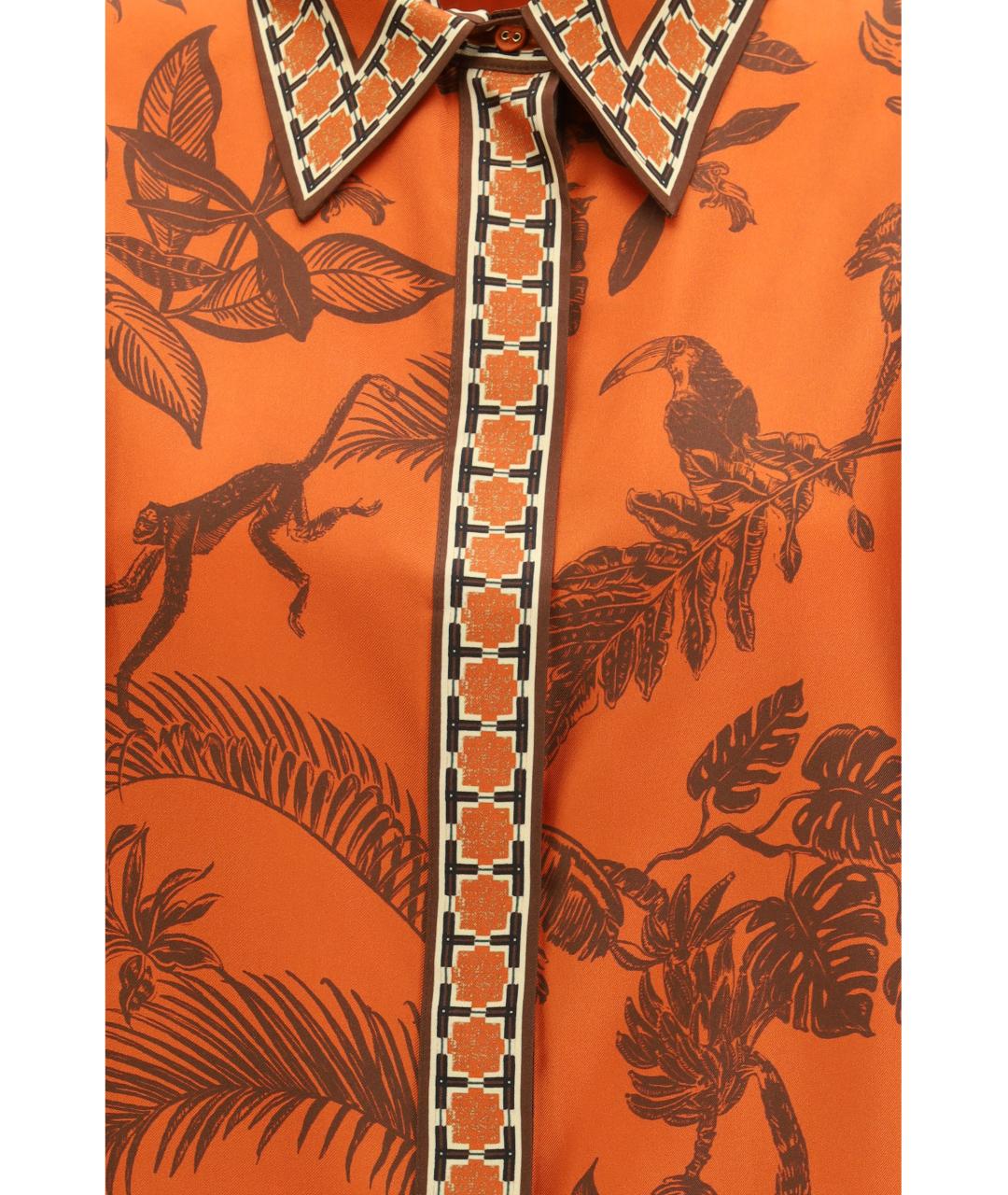 Alemais Оранжевая шелковая рубашка, фото 3