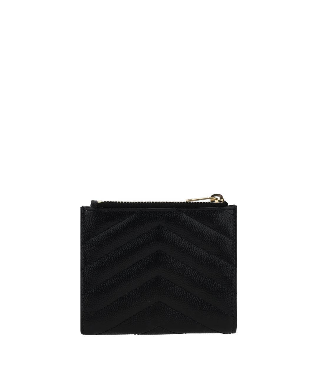 SAINT LAURENT Черный кожаный кардхолдер, фото 2