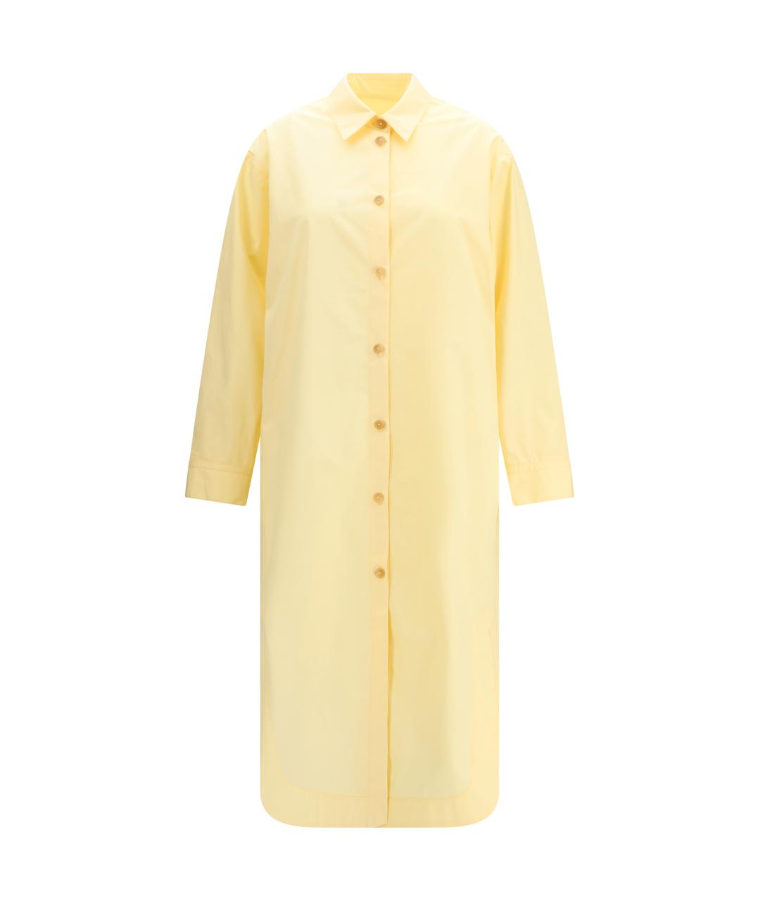 KHAITE Желтое хлопковое повседневное платье, фото 1