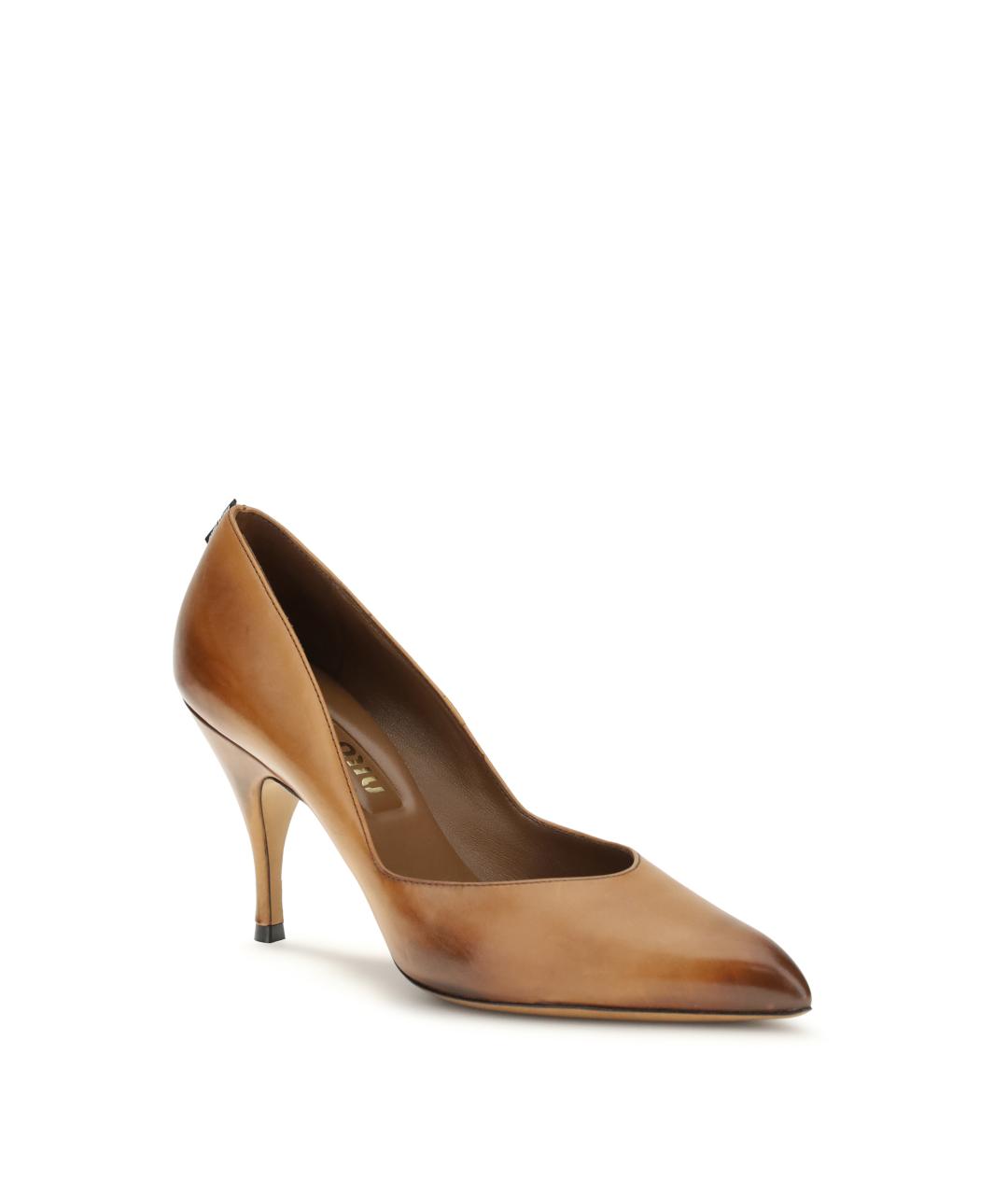 MIU MIU Коричневые кожаные туфли, фото 2