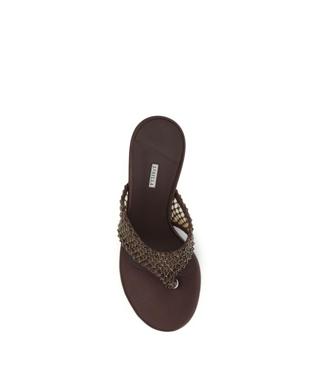 LE SILLA Коричневые кожаные мюли, фото 4