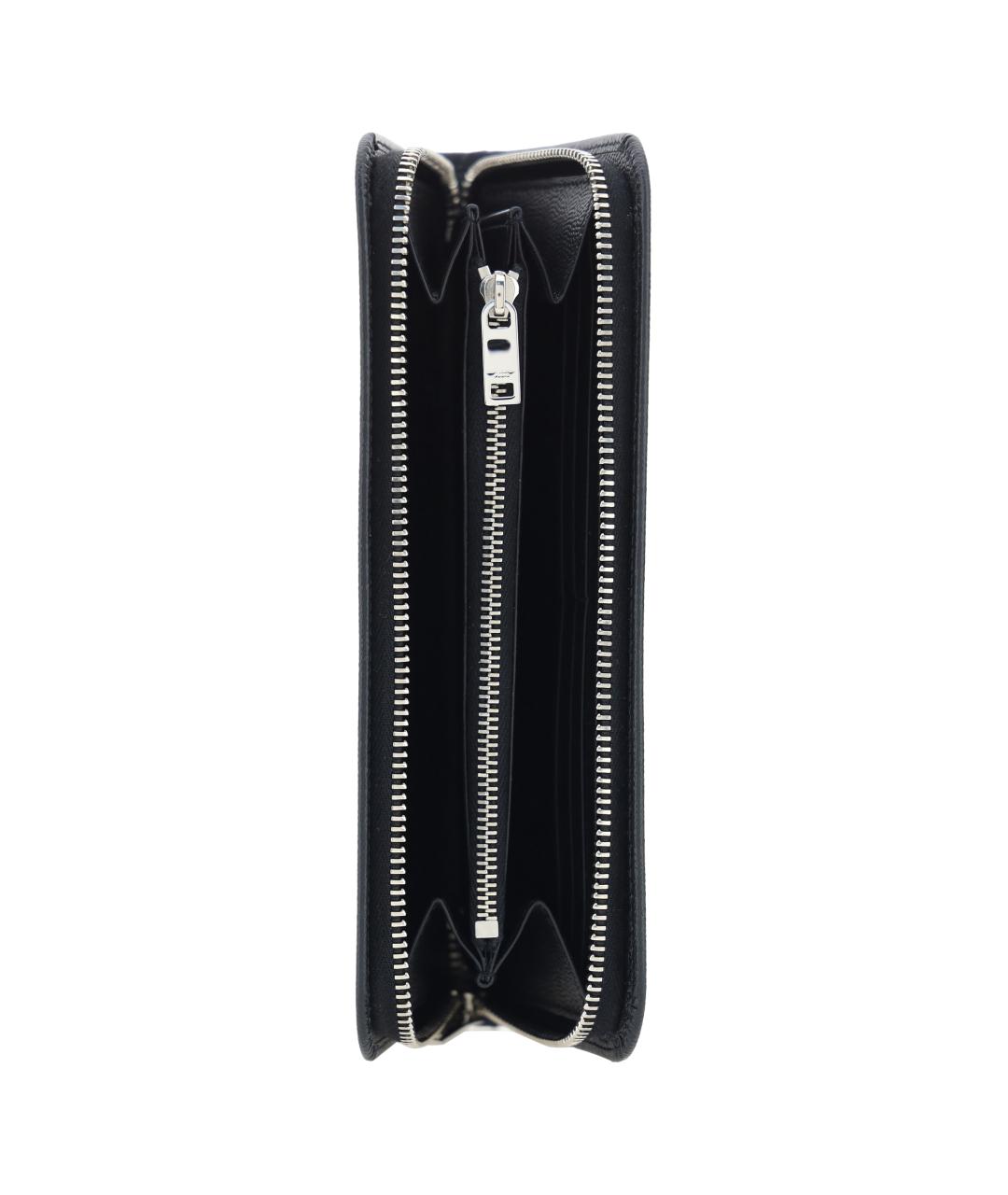 SAINT LAURENT Черный кожаный кошелек, фото 3