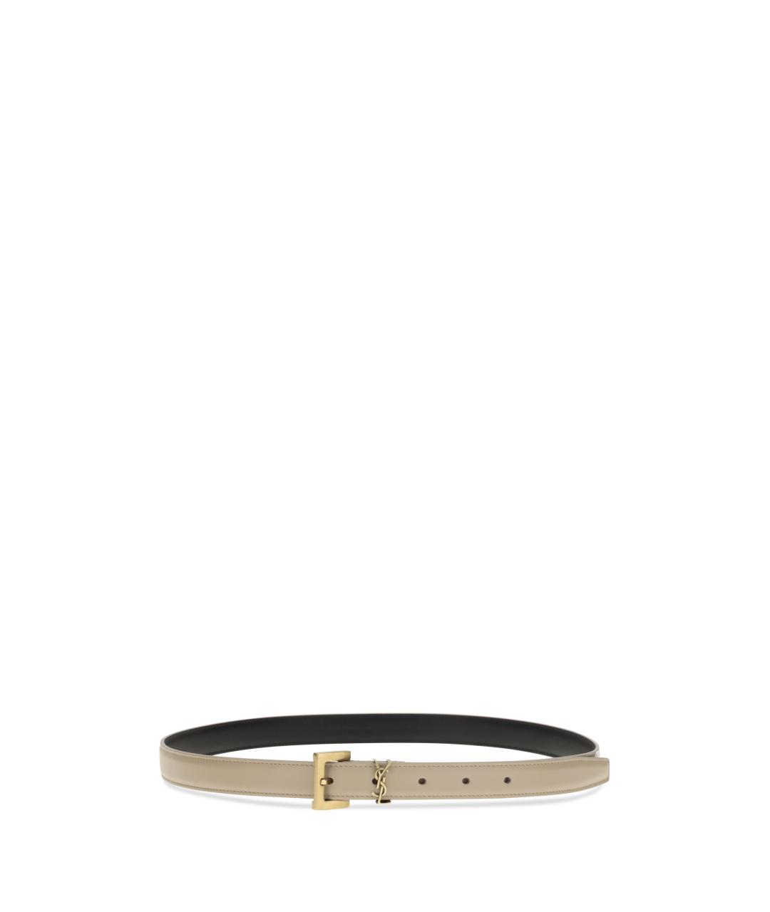 SAINT LAURENT Бежевый замшевый ремень, фото 2