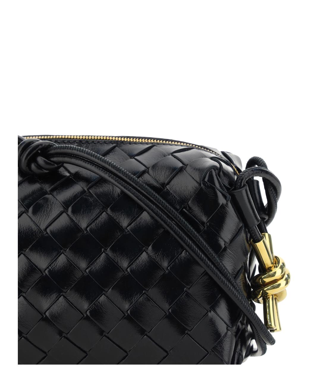 BOTTEGA VENETA Черная кожаная сумка через плечо, фото 4