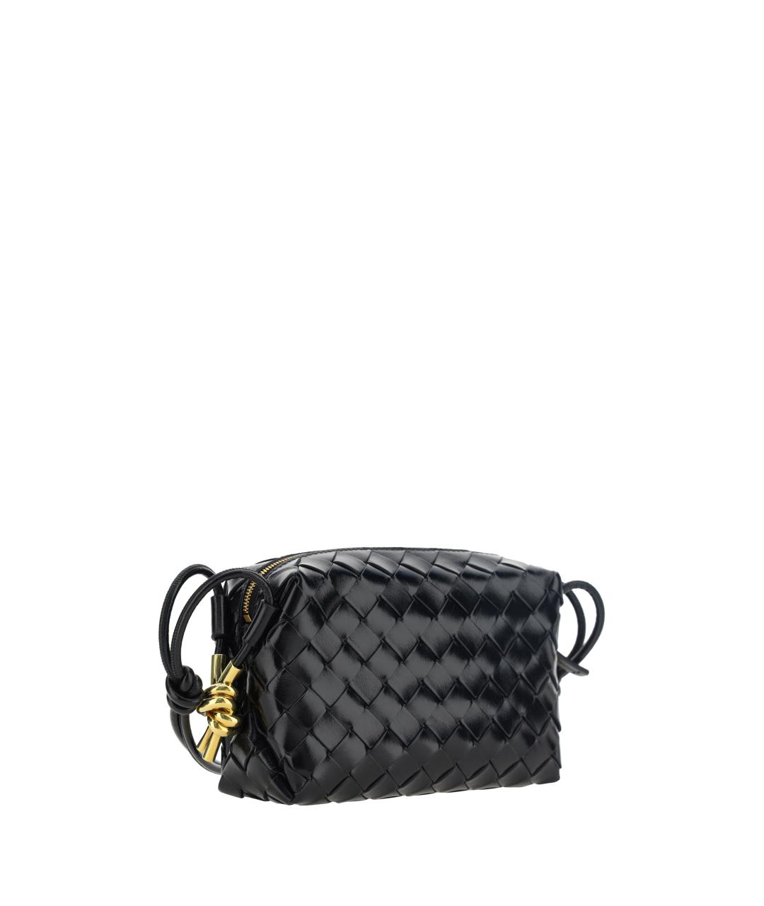 BOTTEGA VENETA Черная кожаная сумка через плечо, фото 2