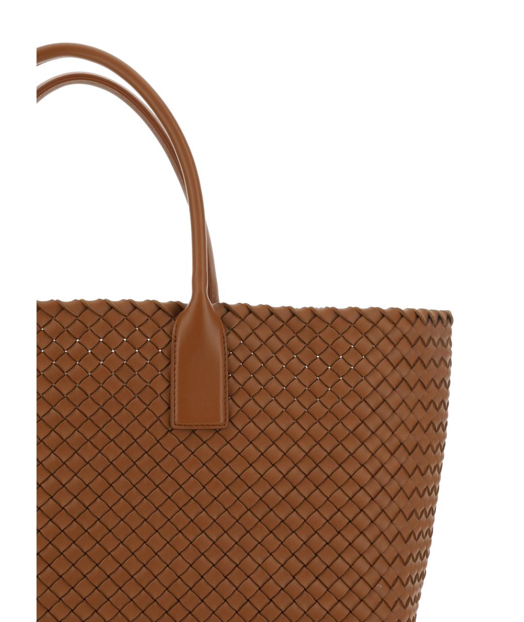 BOTTEGA VENETA Коричневая кожаная сумка через плечо, фото 4