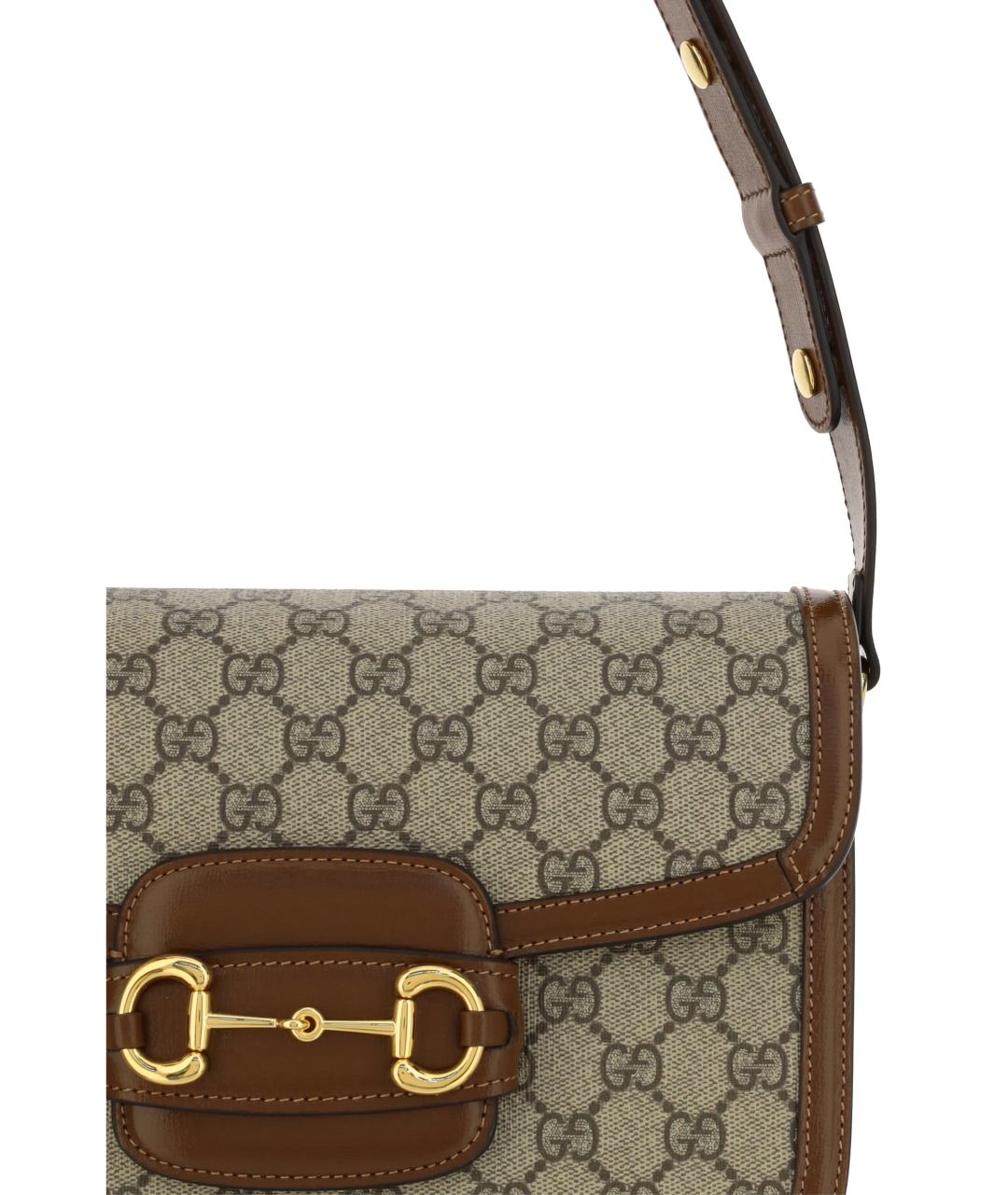 GUCCI Бежевая сумка через плечо из канвы, фото 4
