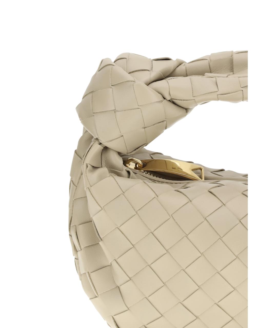 BOTTEGA VENETA Бежевая кожаная сумка с короткими ручками, фото 4
