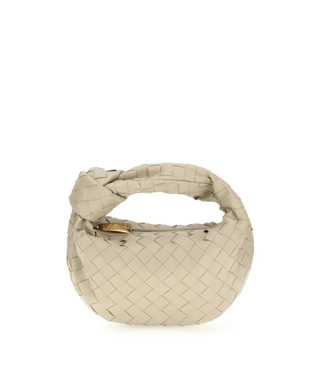 BOTTEGA VENETA Бежевая кожаная сумка с короткими ручками, фото 1