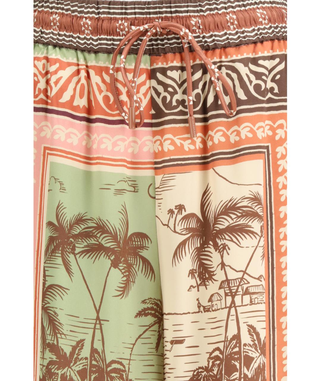 Alemais Мульти шелковые прямые брюки, фото 3