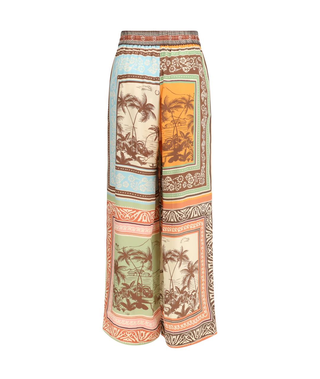 Alemais Мульти шелковые прямые брюки, фото 2