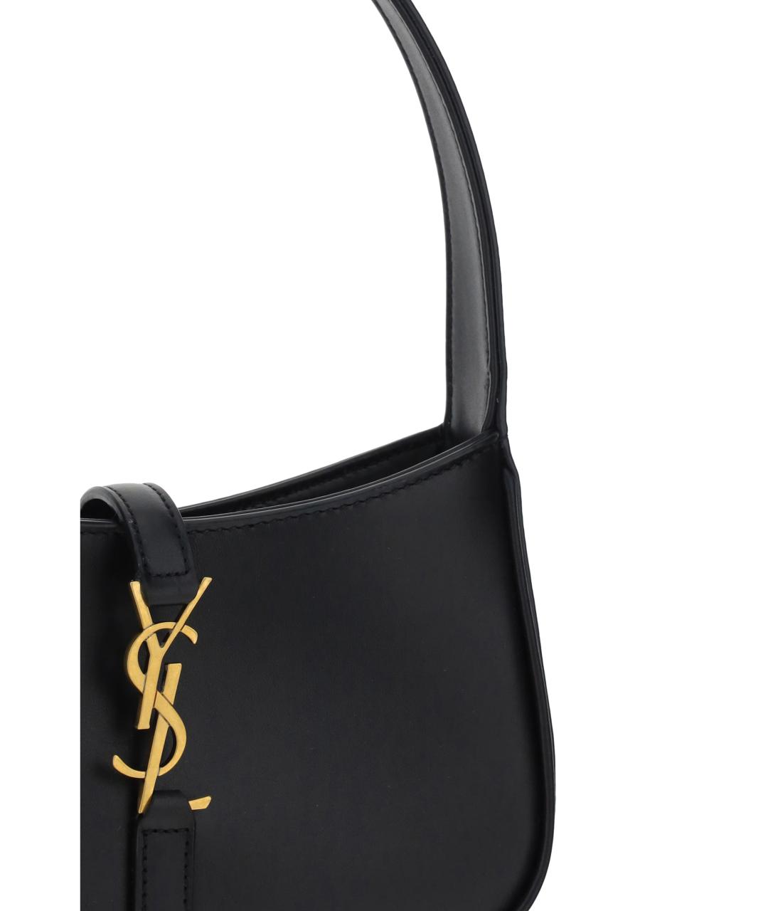 SAINT LAURENT Черная кожаная сумка через плечо, фото 4
